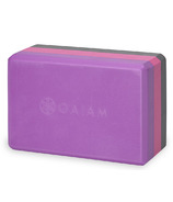 Gaiam Tri-Colour Yoga Block Grey Pink Purple