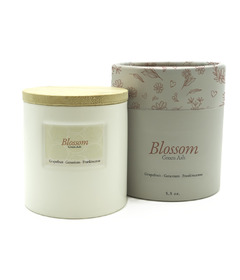 Green Ash Decor Ceramic Candle Blossom Grapefruit, Geranium & Frankincense