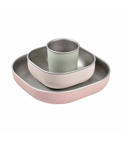 BEABA Stainless Steel Meal Set Pink