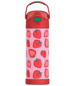Thermos Stainless Steel FUNtainer Water Bottle with Straw Strawberry Smiles