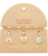 Scout Curated Wears Interchangeable Charm Bracelet Blue Howlite Gold