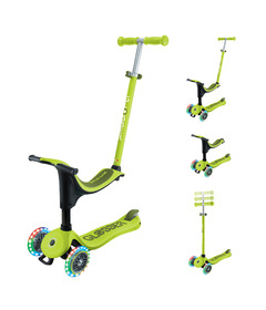 Globber GO-UP Sporty Lights Scooter Lime Green/Khaki Green