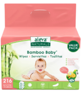 Paquet de lingettes pour bébé en Bambou Ultra Sensitive value d'Aleva Naturals