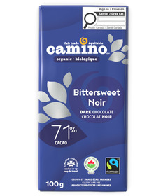 Camino Dark Chocolate Bar Bittersweet 71% Cacao