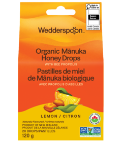 Wedderspoon Organic Manuka Honey Drops Lemon
