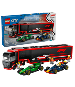 LEGO City F1 Truck with RB20 & AMR24 F1 Car Toys