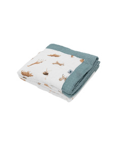 Little Unicorn Organic Cotton Muslin Baby Quilt Animal Crackers