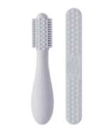 ezpz Baby-Led Toothbrush and Sensory Tongue Depressor Dual Pack Pewter