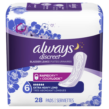 Buy Always Discreet Incontinence Pads Extra Heavy Absorbency Long ...