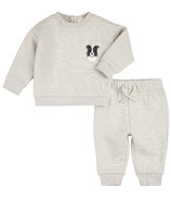 petit lem Lunar Rock Quilted Outfit Set Grey