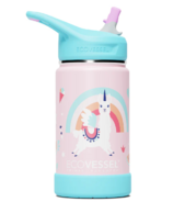 EcoVessel FROST Stainless Steel Kids Water Bottle with Straw Lid Llama