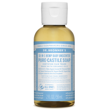 Dr. Bronner\'s Organic Pure Castile Liquid Soap Baby Unscented 2 Oz Dr. Bronner\'s Organic Pure Castile Liquid Soap Baby Unscented 2 Oz
