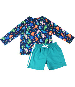 ZOOCCHINI Rashguard Swim Top and Short Set Wally Walrus