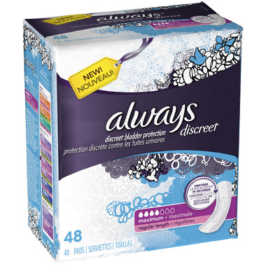 Always Discreet Regular Length Incontinence Pads Always Discreet Regular Length Incontinence Pads