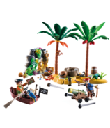 Playmobil L'île au trésor des pirates avec un bateau à rames