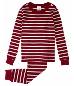 Petit Lem PJ Set Scarlet Red Stripe Print