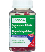 Option+ Magnesium Citrate + D3 Gummies Cranberry & Grape