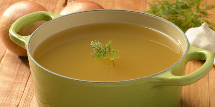 green pot with broth
