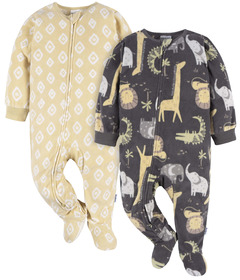 Gerber Childrenswear Footed Blanket Sleepers Safari