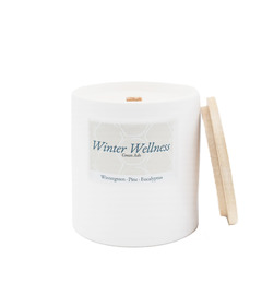 Green Ash Decor Ceramic Candle Winter Wellness Wintergreen Pine Eucalyptus