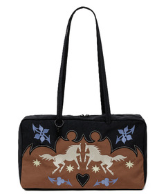 BAGGU Medium Nylon Bowler Bag Western Applique