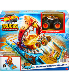 Hot Wheels Monster Trucks Arena Smashers Treasure Chomp Challenge