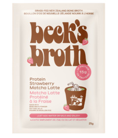 Beck's Broth Protein Bone Broth Strawberry Matcha Powder