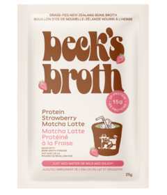 Beck's Broth Protein Bone Broth Strawberry Matcha Powder