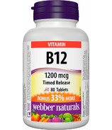 Webber Naturals Vitamin B12 Time Release Tablets Bonus Size