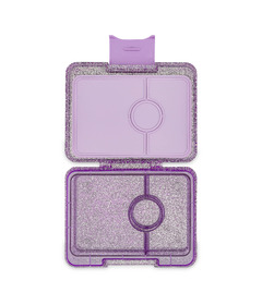 Yumbox Snack Size 3 Compartment Bento Box Princess Purple Glitter