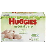 Huggies soins naturel sensitive lingettes pour bébé non parfumées paquet de 10