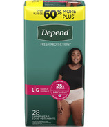 Depend Fresh Protection Women's Incontinence & Postpartum Underwear Large