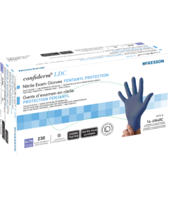 Gants d'examen en nitrile Mckesson Confiderm LDC, protection contre le fentanyl, taille TG