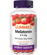 Webber Naturals Gummies à la mélatonine 2,5 mg Gummies à la fraise