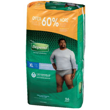 Depend Real Fit Men's Incontinence Underwear, Maximum Absorbency, L/XL, 20  Ct