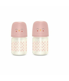 Suavinex Bonhomia Glass Bottle 4oz Pink