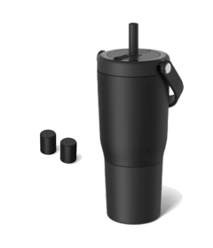 BruMate Resa Matte Black + Era Straw Caps Black Bundle