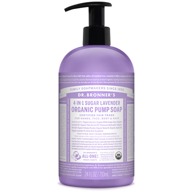 Dr. Bronner\'s 4-in-1 Sugar Lavender Organic Pump Soap Dr. Bronner\'s 4-in-1 Sugar Lavender Organic Pump Soap