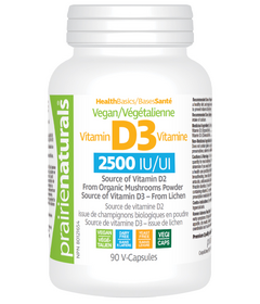 Prairie Naturals Vitamin D3 2,500 IU with Lichen & Mushroom