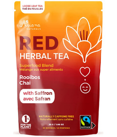 Ariana Naturals RED Herbal Tea Superfood Blend Rooibos Chai with Saffron