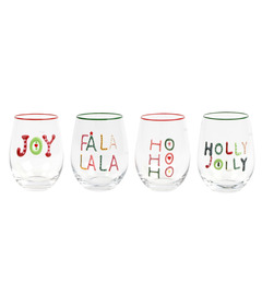 Harman Novelty Phrase Stemless Wine Glass Set