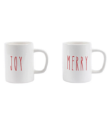 Harman Joy/Merry Slim Script Mugs Set Red/White
