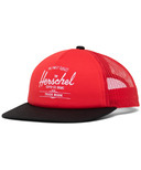 Herschel Supply Whaler casquette en mailles pour enfants couleur noir rouge et blanc réfléchissants