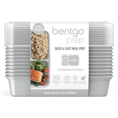 Bentgo 3-Compartment Glass Lunch Container, Green