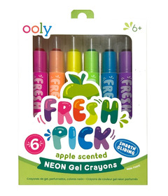 OOLY Fresh Pick Apple Scented Neon Gel Crayons