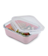 Melii Glass Bento avec manche en silicone rose