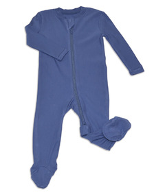Silkberry Baby Bamboo Fleece Footie With Two Way Zipper Coastal