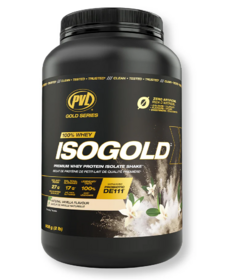 PVL Gold Series ISOGOLD Whey Protein Isolate Shake Gold Natural Vanilla 