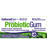 CulturedCare Probiotic Gum avec BLIS-K12 Menthe verte/Menthe poivrée