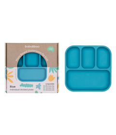 image of bobo&boo Plant-Based Divided Plate Blue with sku:314747
